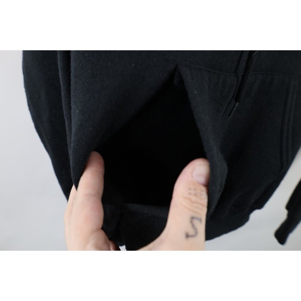 Vintage 90s Streetwear Mens Size Medium Faded Blank Hoodie Sweatshirt Black - Picture 5 of 10